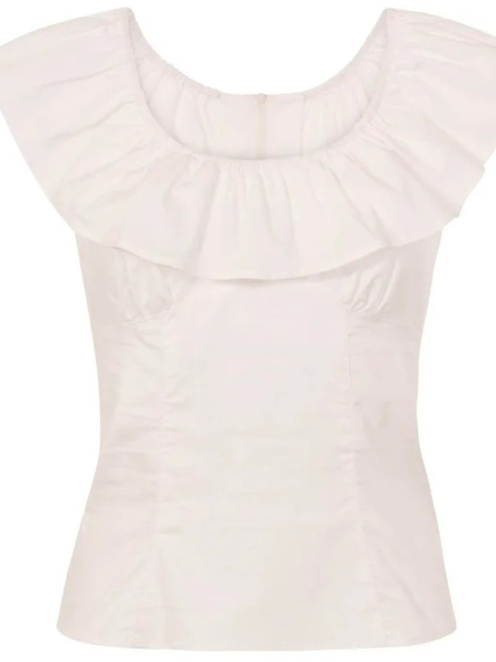 Hell Bunny White Off-Shoulder Ruffle Top - Picture 4 of 6